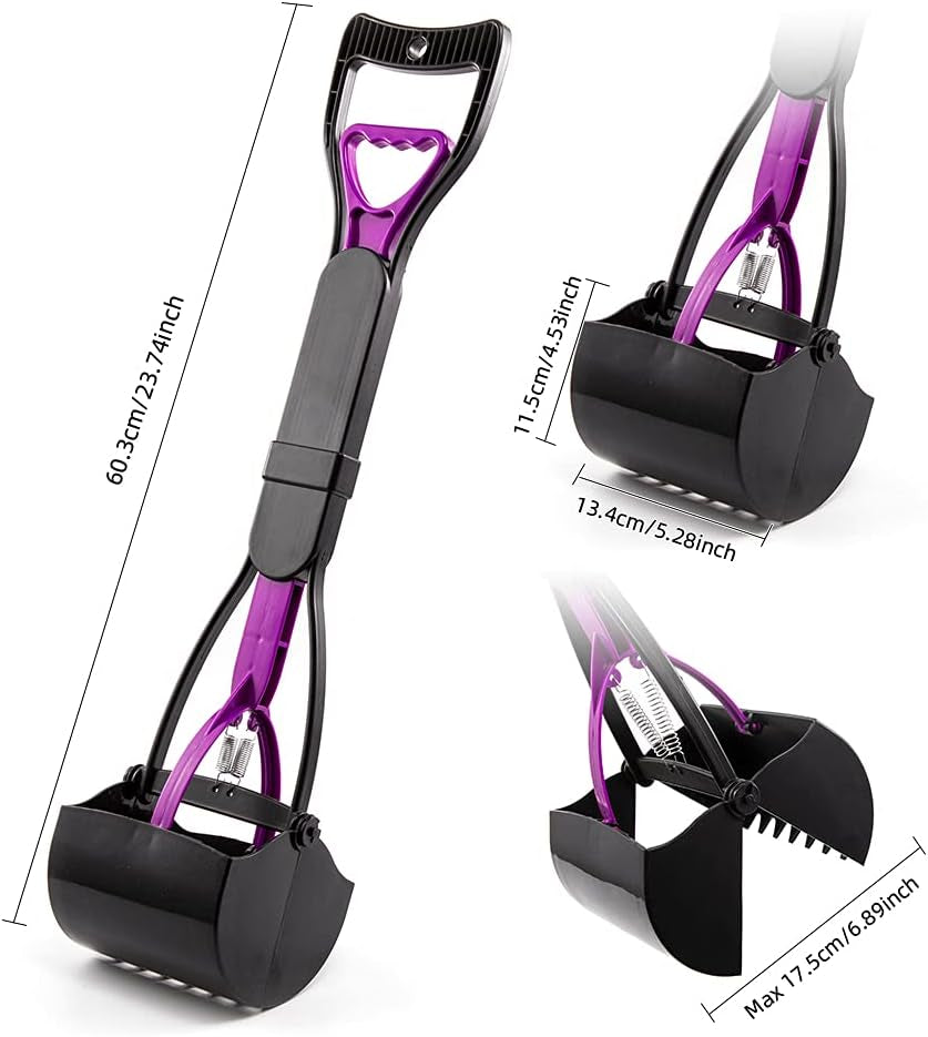 Dog Pooper Scooper for Dogs and Cats with Long Handle Foldable Poop Scooper for Large Dogs Scooper for Grass and Gravel