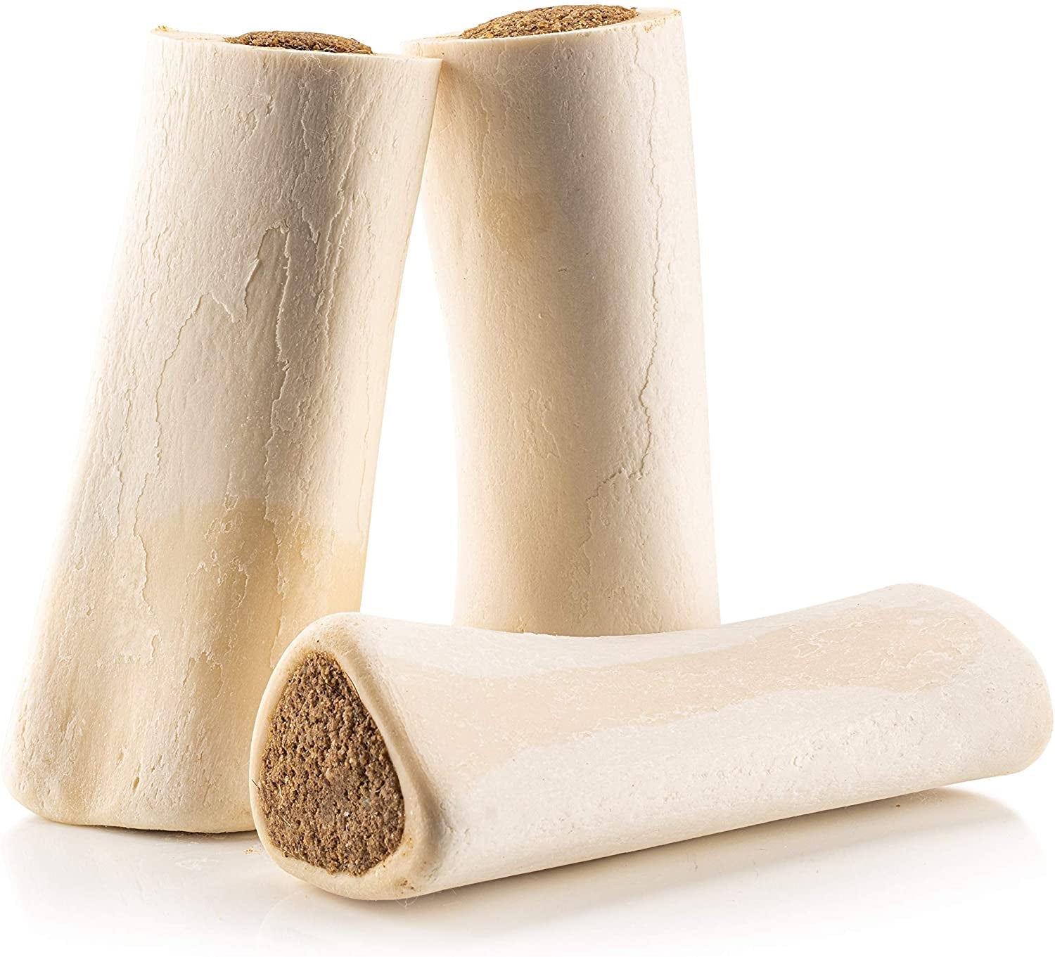 5-6" Filled Dog Bones for Large Dogs, Flavored Shin Dog Bones Long Lasting, Stuffed Bone for Dogs, High Protein, Bacon and Cheese Flavor - 3 Pack