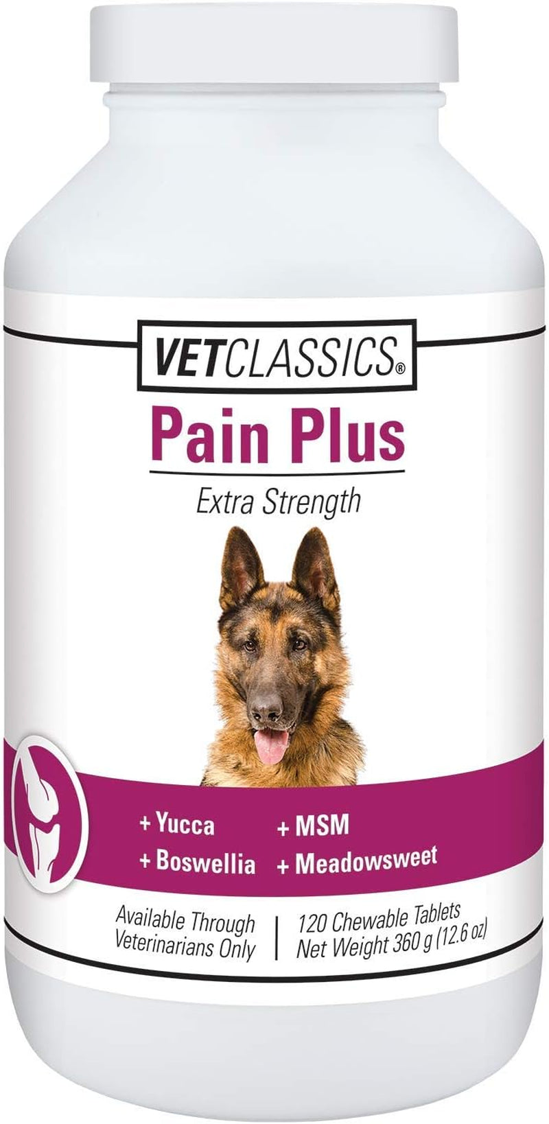 Pain plus Extra Strength Health Supplement for Dogs - 120 Chewable Tablets