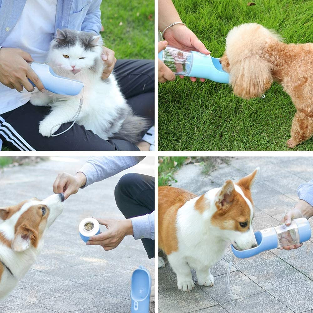 Dog Water Bottle for Walking,Dog Travel Water Bottle,Portable Dog Water Bottle,Multifunctional and Portable Dog Travel Water Dispenser with Food Container,Dog Water Bottle for Pet Outdoor Hiking