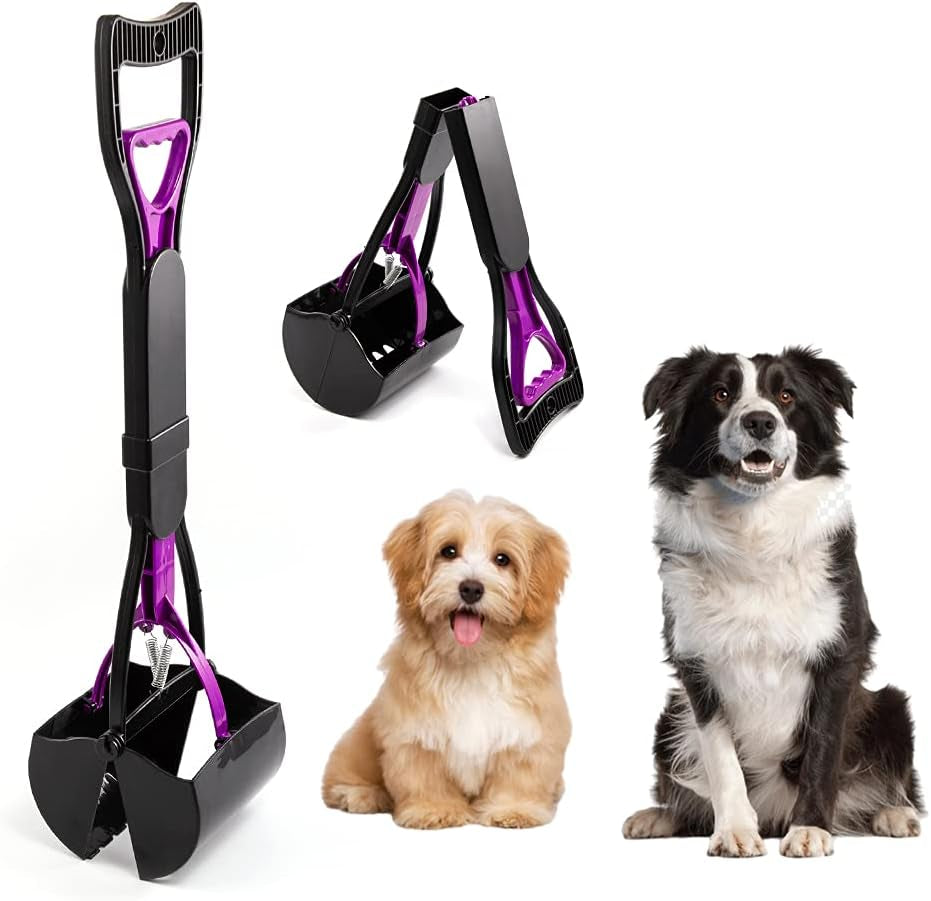 Dog Pooper Scooper for Dogs and Cats with Long Handle Foldable Poop Scooper for Large Dogs Scooper for Grass and Gravel