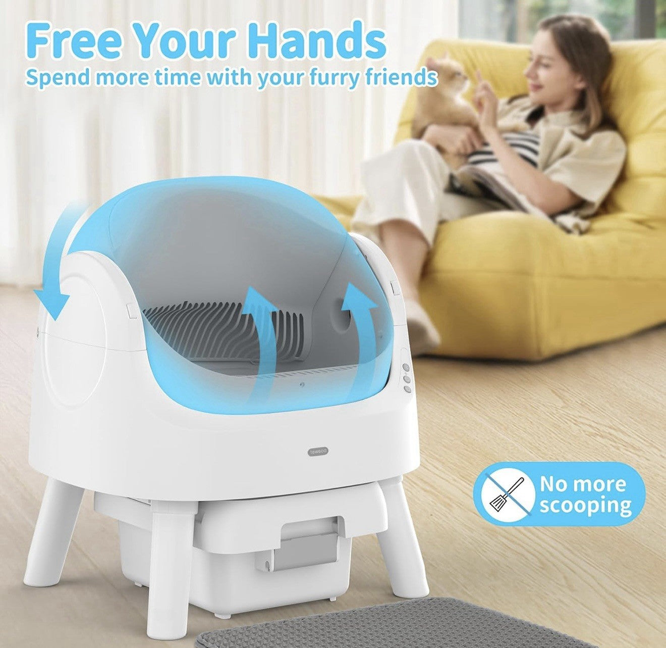 Autoscooper 11 Self-Cleaning Automatic Cat Litter Box, with Open-Top Design