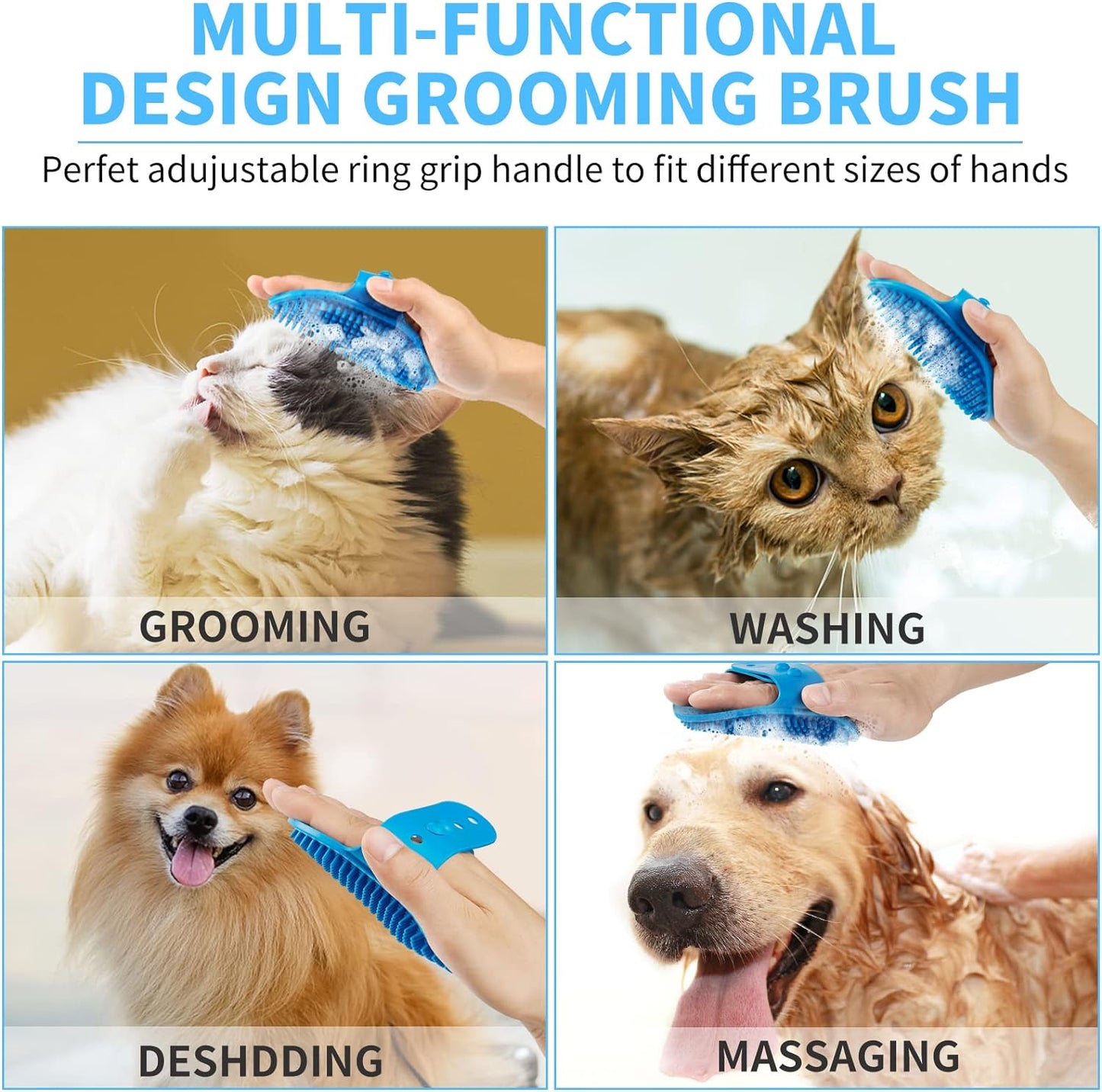 Dog Paw Cleaner with Bath Brush & Absorbent Towels - Adjustable Ring Handle For