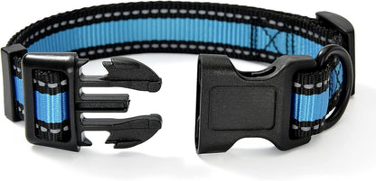 Dog Collar | Reflective 3M Stripe with Nylon Band (Blue/Pink, X-Small (Pack of 2))